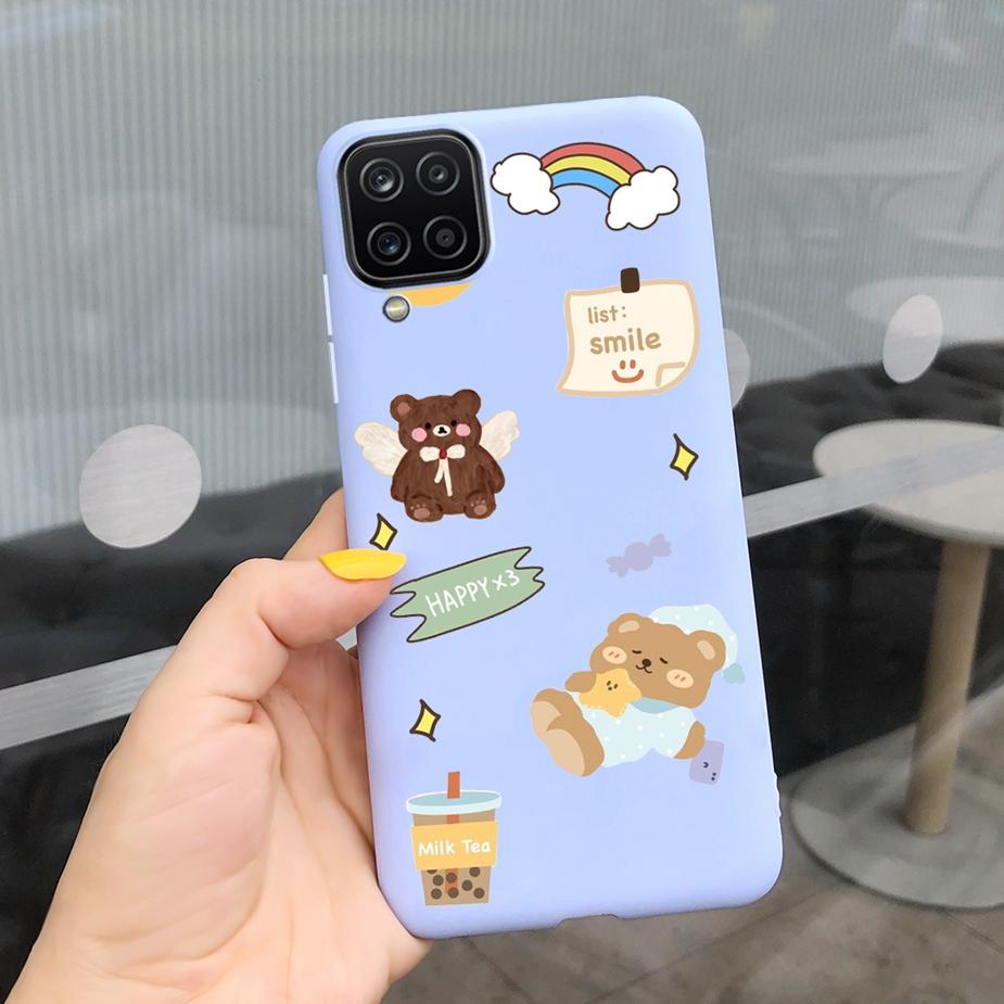 Für Samsung Galaxy A12 Hülle M12 F12 Cue Süßigkeiten Bemalte Abdeckung Weiche Silikon Handyhülle Für Samsung A12 M 12 GalaxyA12 Coque Bumper