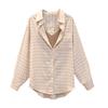 Damen Sommer Büro Casual Anzug Weste + Kariertes Hemd + Shorts Zweiteiliges Set