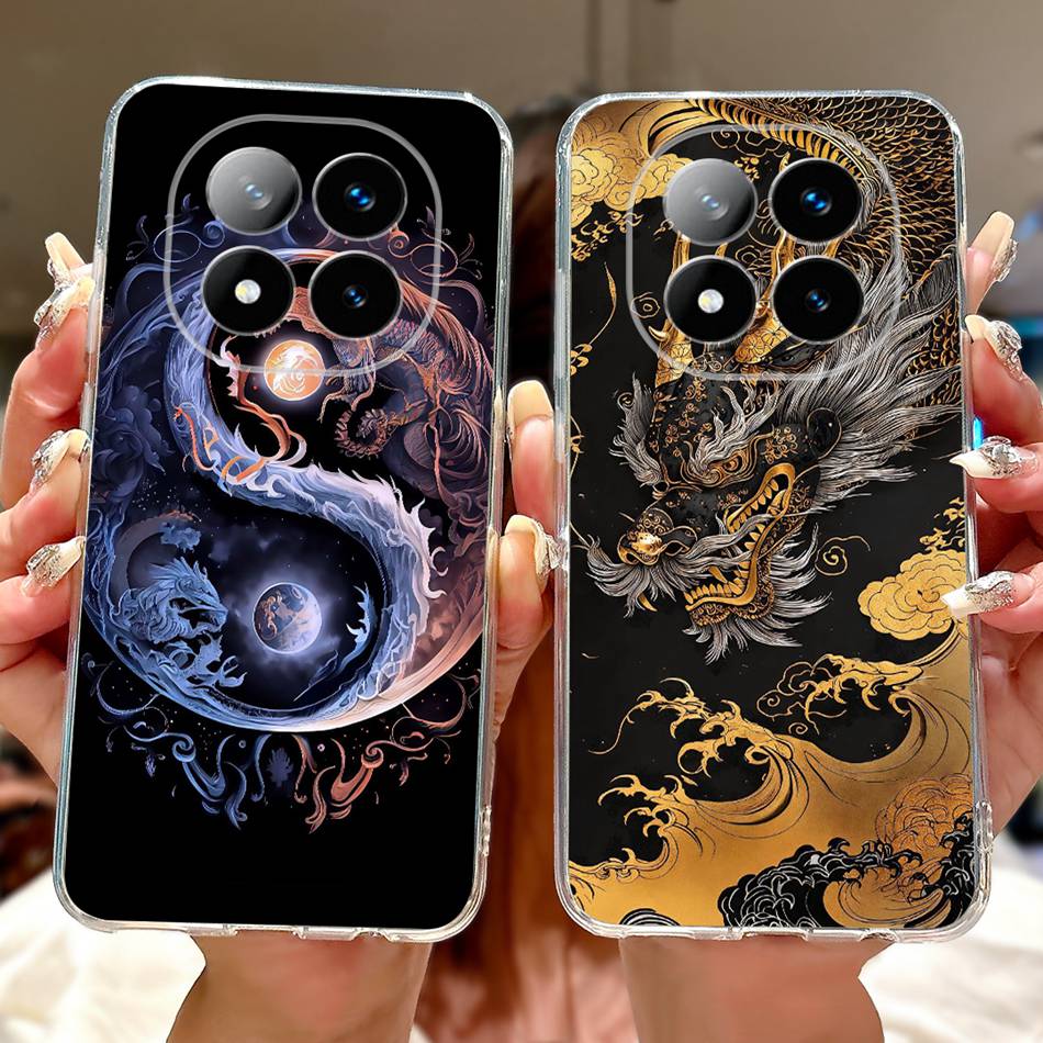 For Xiaomi Redmi Note 14 Pro+ Cool Dragon Tiger Painted Phone Case For Redmi Note14 Pro Plus 5G Soft Silicone TPU Cases