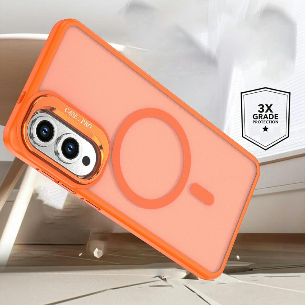 For Samsung Galaxy S25 Edge Magnetic Case Foldable Kickstand Matte PC + TPU Phone Cover