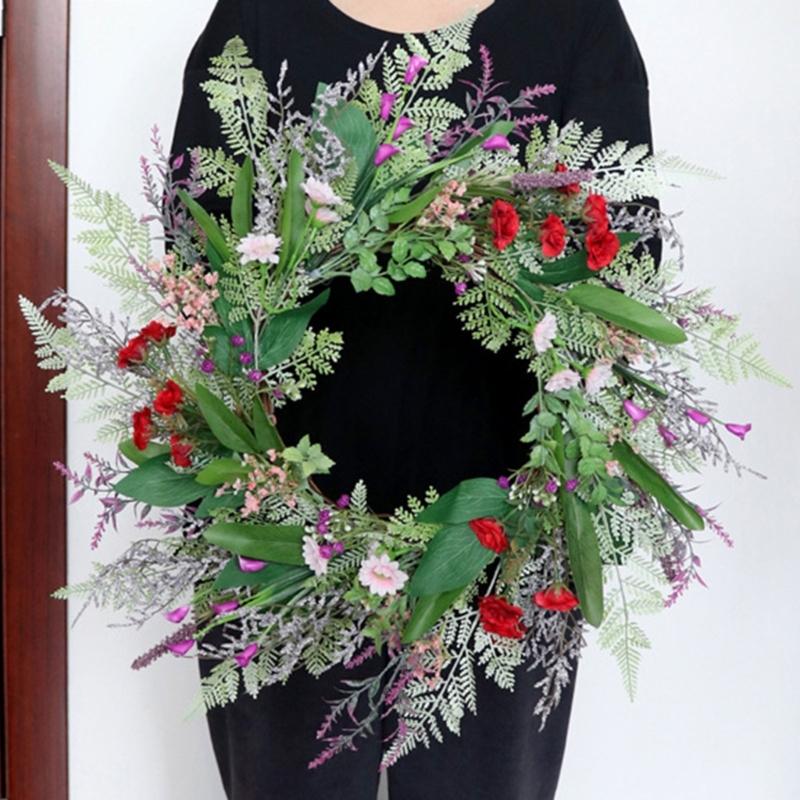 Artificial Floral Garlands With Faux Blooms Accessory For Door Wall Hanging Indoors Outdoor Celebration Event