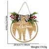 Joyful 28cm Wooden Christmas Door Plaque With Colorful Prints For Atmosphere Festive