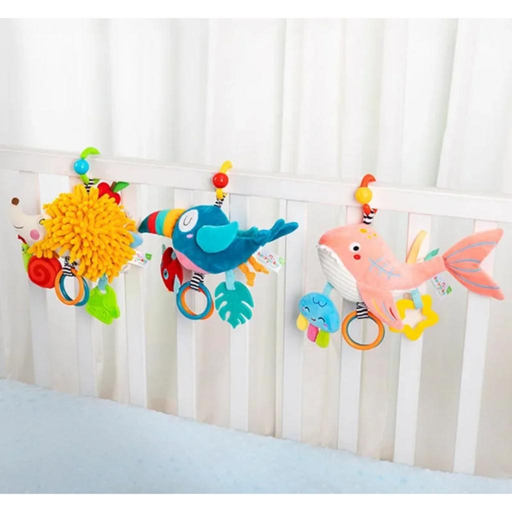 Newborn Infant Soft Plush Toy Teether Rattles Toys Baby Educational Toys Brain Developmental Hand Grip Cute Stuffed Animal Toys