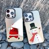 Cartoon Santa Claus Elk Snowman Christmas Tree Phone Case For iPhone 13 12 11 Mini Pro Max 16 15 14 Pro Max Plus Laser Covers