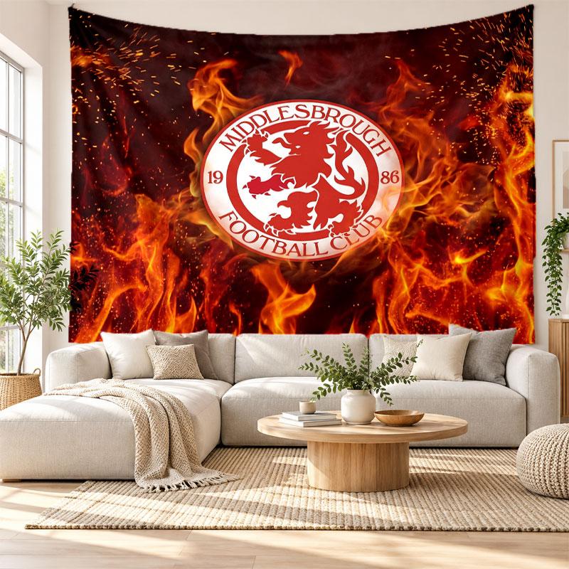 Middlesbrough Football Wall Tapestry, Soft Fabric Wall Hanging, Decorative Backdrop For Bedroom Home Wall Art