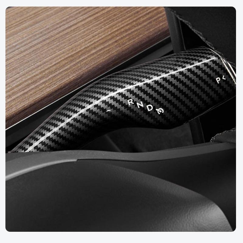For Tesla Model 3 Y Gear Shift Cover Steering Lever Handle Protection Shifter Shell Carbon Fiber Shift Knob Cover Accessories
