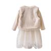 Gemütliches Winter 2022 Kleinkind Prinzessin Strickkleid Set - Fleecefutter, Zweiteilig AD0632