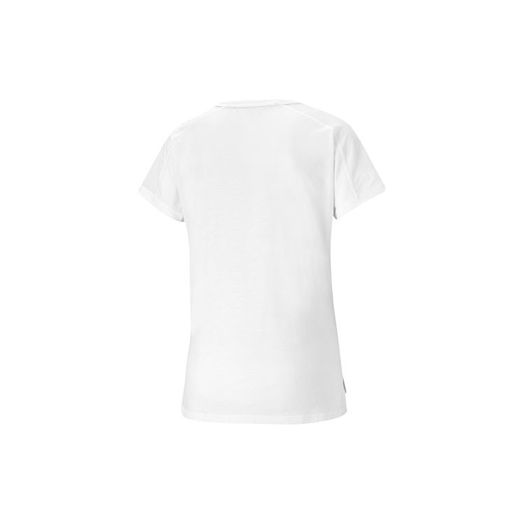 Puma Logo Print Training Short Sleeve T-Shirt Women Tops White 520286-02