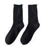 Women Crew Socks Soft Cotton Comfortable Breathable Ruffle Edge Casual Everyday Socks for All 1 Pair