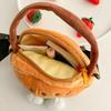 Crossbody Bag Cartoon Hamburger Bag Fluffy Shoulder Bag Plush French Fries Handbag  Outdoor