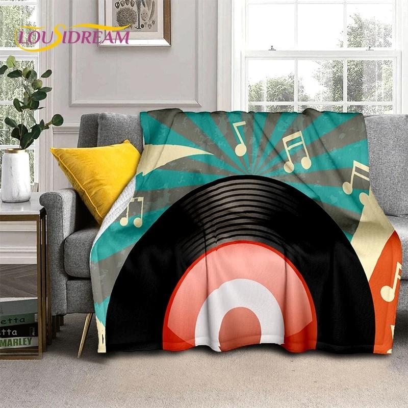 Vinylová deska Hudba DJ Displej Páska Měkká flanelová deka na postel Ložnice Pohovka Piknik, Přehozová deka na přikrytí Venkovní volný čas Dárek