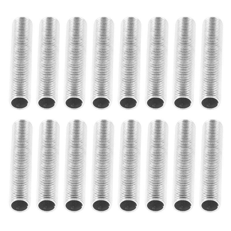 20Pcs M10x5 Thread Hollow Lamp Pipe Nipple Galvanized Iron for Lamp Repair Pipe Connector Chandeliers Candelabras Lighting
