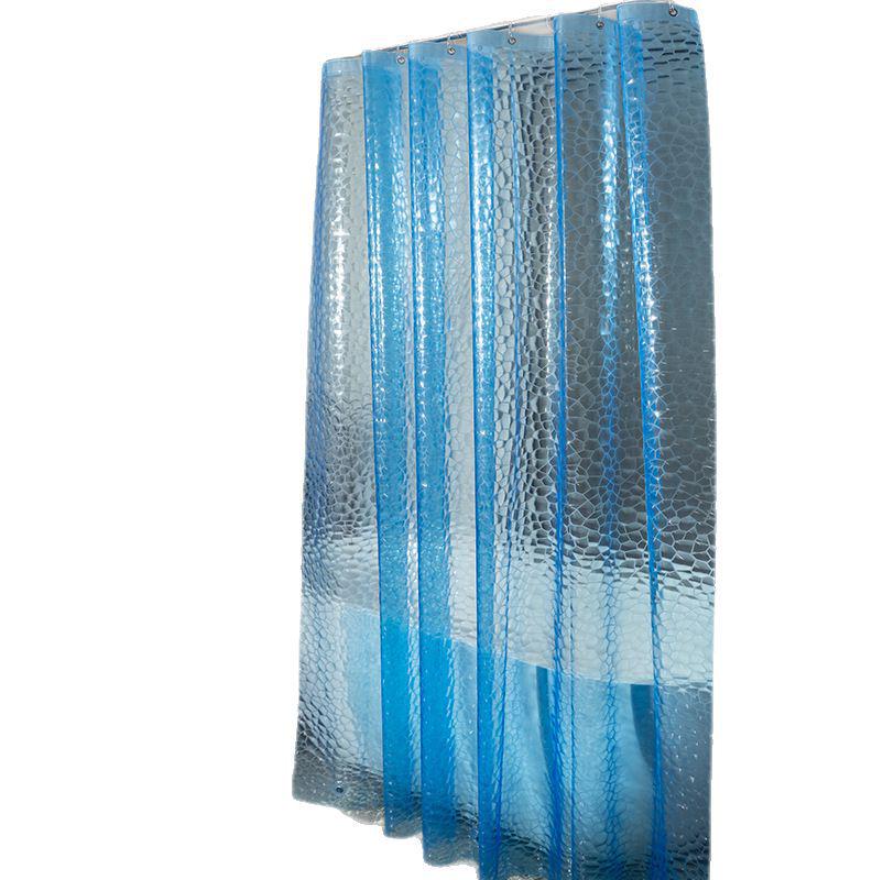 Blue Water Cube 3D PEVA Waterproof Shower Curtain