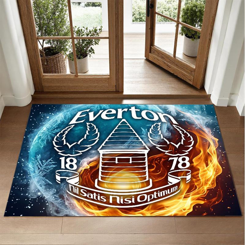 Covor din Catifea Cristal cu Design Fotbalistic Everton Covoraș Decorativ Moale pentru Dormitor Intrare