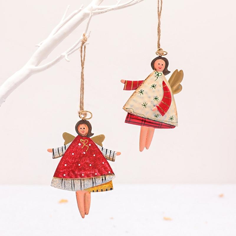 Welcome Door Hanging Pendant Metal Christmas Tree Embellishment Shop Window Decoration Stylish Holiday Accessories