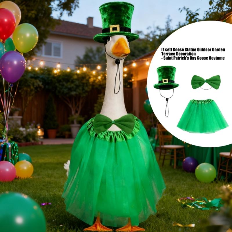 Irish Themed Geese Outfit For Patio Decoration Perfect For Patricks Day Celebration And Spring Parties