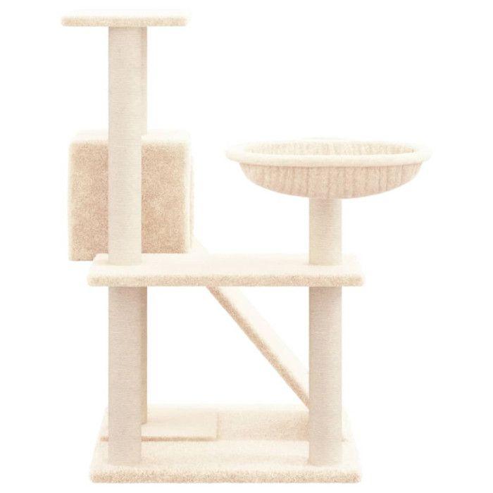 171666 vidaXL Arbre à chat avec griffoirs en sisal Crème 82 cm