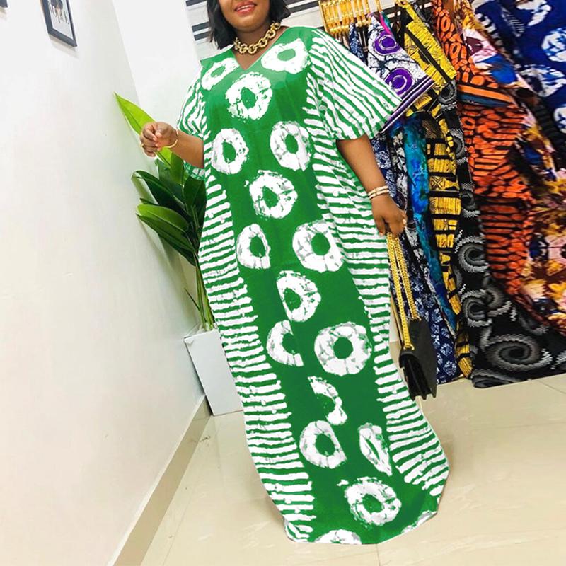 

Женские свободные платья больших размеров с V-образным вырезом и коротким рукавом с принтом 4XL