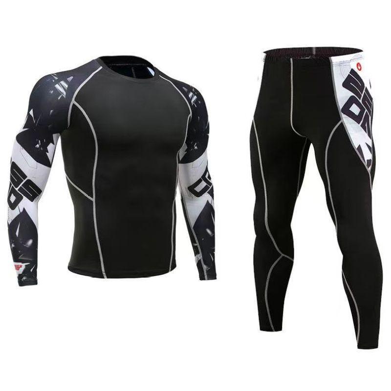 

Мужская спортивная и фитнес-одежда, обтягивающие брюки, мужская одежда для тренировок с длинными рукавами и высокой эластичностью XXXL белый