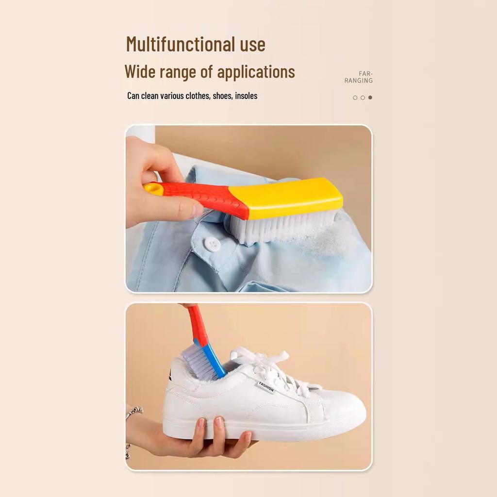Shoe-Friendly Nano Soft Bristle Brush with Durable Extended Handle for Laundry and Dormitory Cleaning