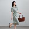 SOFSIL 2026 Summer New Chinese Style Ramie Embroidered Dress