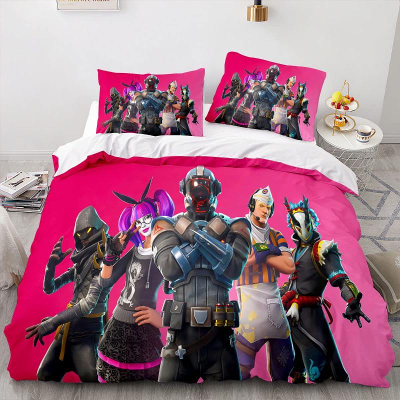 Σετ Κλινοσκεπασμάτων Fortnite Κάλυμμα Παπλώματος Παιχνίδι Cosplay Κάλυμμα Κρεβατιού Υπνοδωμάτιο Κλινοσκεπάσματα Anime Καρτούν Μαξιλαροθήκη Διακόσμηση Δωματίου Χριστουγεννιάτικο Δώρο