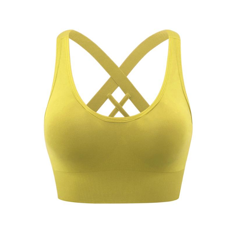 Women Cross Back Sports Bra Breathable Comfortable With Chest Pads For Gym Yoga Running Fitness