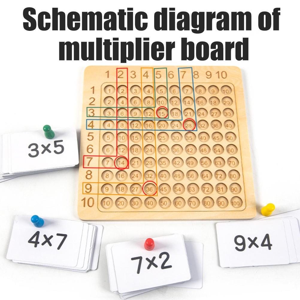 Wooden Math Board Table Tray Maths Multiplication Board Educational Learning Counting Game for Kids