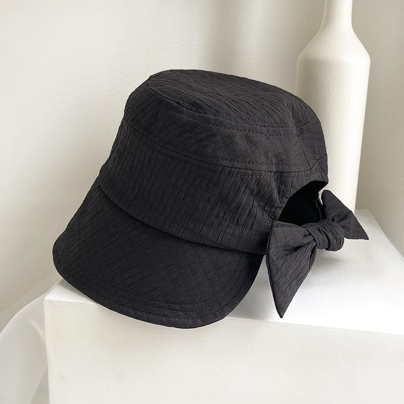 Big head circumference bucket hat women's spring and summer Japanese face covering basin hat black plain sunscreen hat sun hat