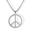 1Pcs Silver Color Peace Sign Necklace - Unisex, Adult, ,Punk, Hip Hop Style Hippie Party Accessories Jewelry