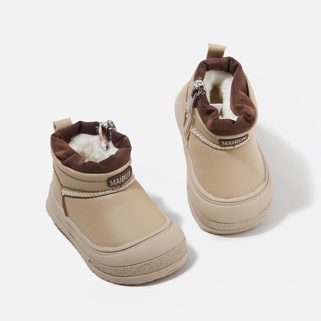 2025 Winter Kids' Versatile Plus Velvet Soft Sole Non-Slip Low-Top Cotton Snow Boots