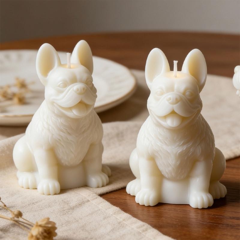 Creative French Bulldog Silicone Candle Mould For Customes Aromatherapys And Decoration