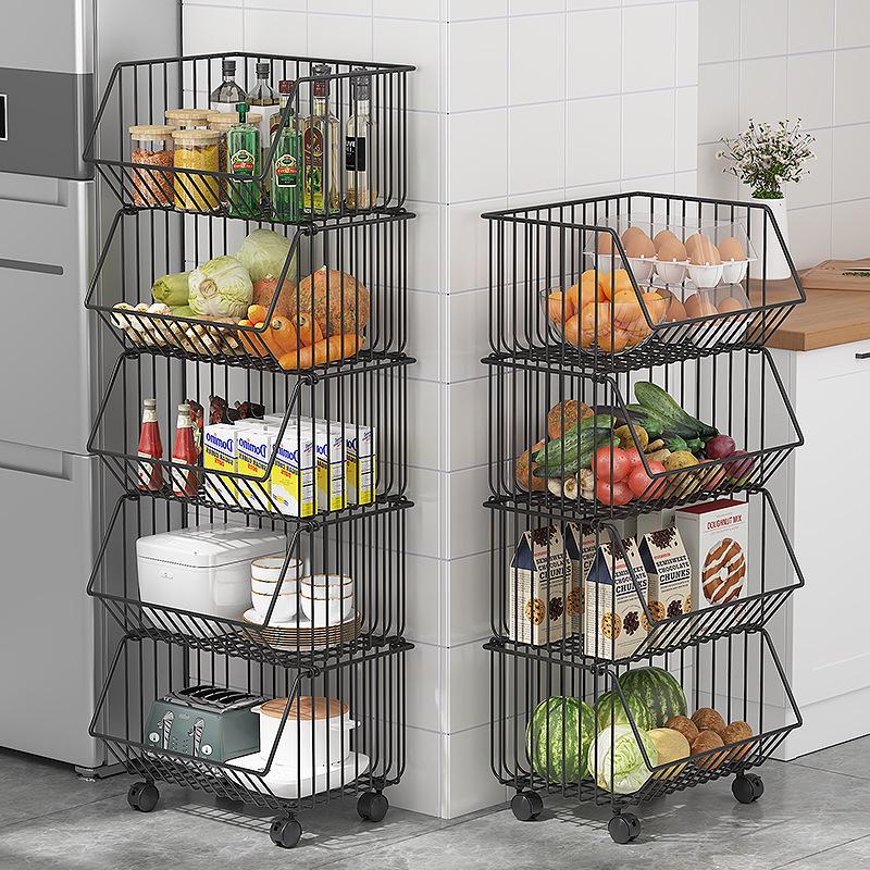 Multi-Layer Floor-Standing Kitchen Rack for Vegetables & Fruits