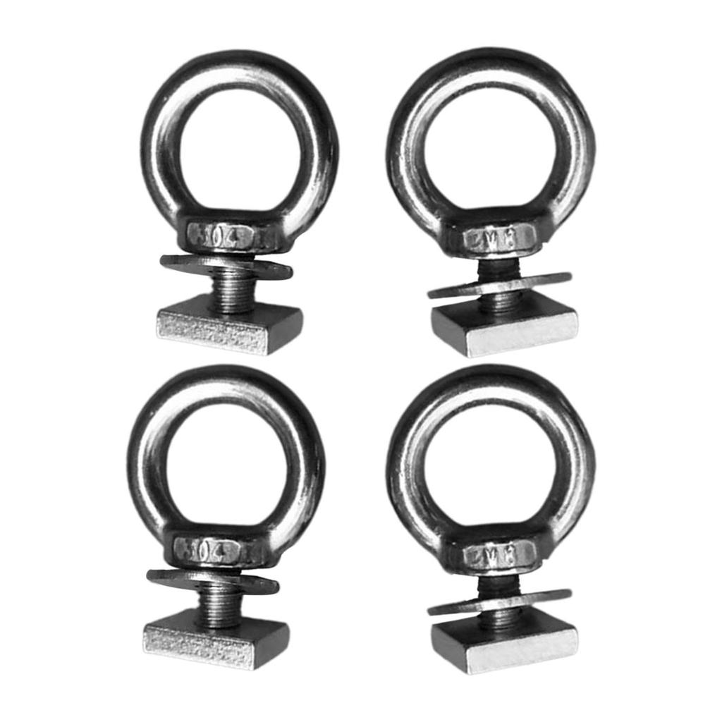 4pcs Stainless Steel T Bolt Eye Nut Tie Down Ring T Slot Bolt Anchor Set