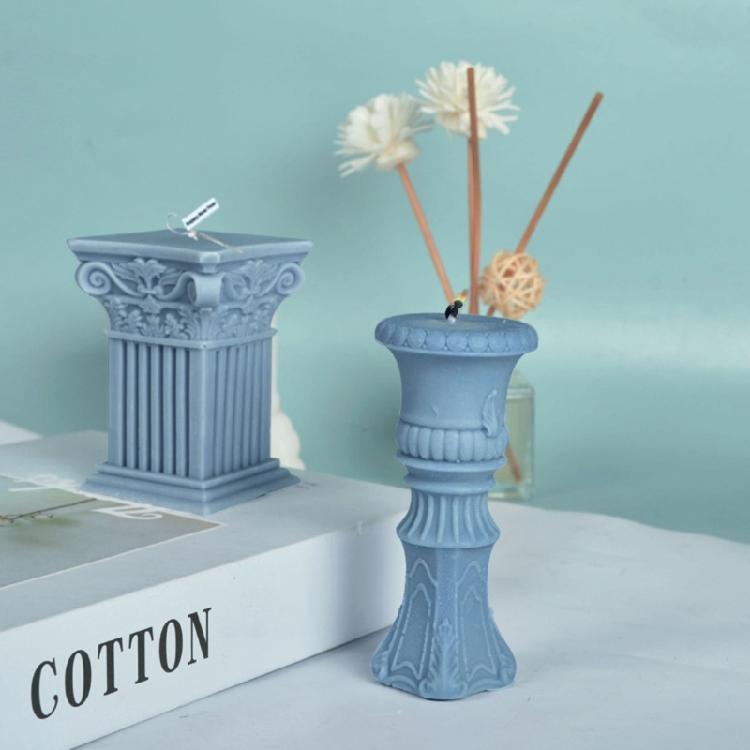 Roman Pillar Silicone Mold Candle Aromatherapy Candy Cake Decorating Tool Supply