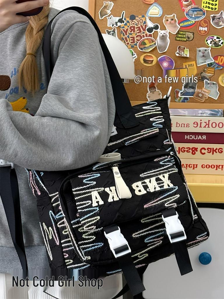 Cute Lightweight Rainbow Pleated Backpack for High School & Middle School Students