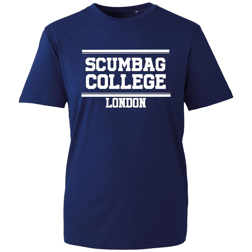 Scumbag College Tshirt Funny Retro University Parody Unisex Black Cotton Tee S