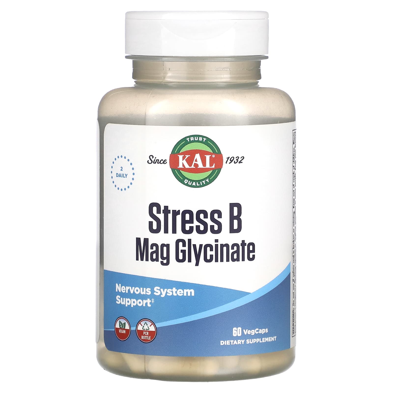 

Stress B Magnesium Glycinate, 60 Veggie Caps