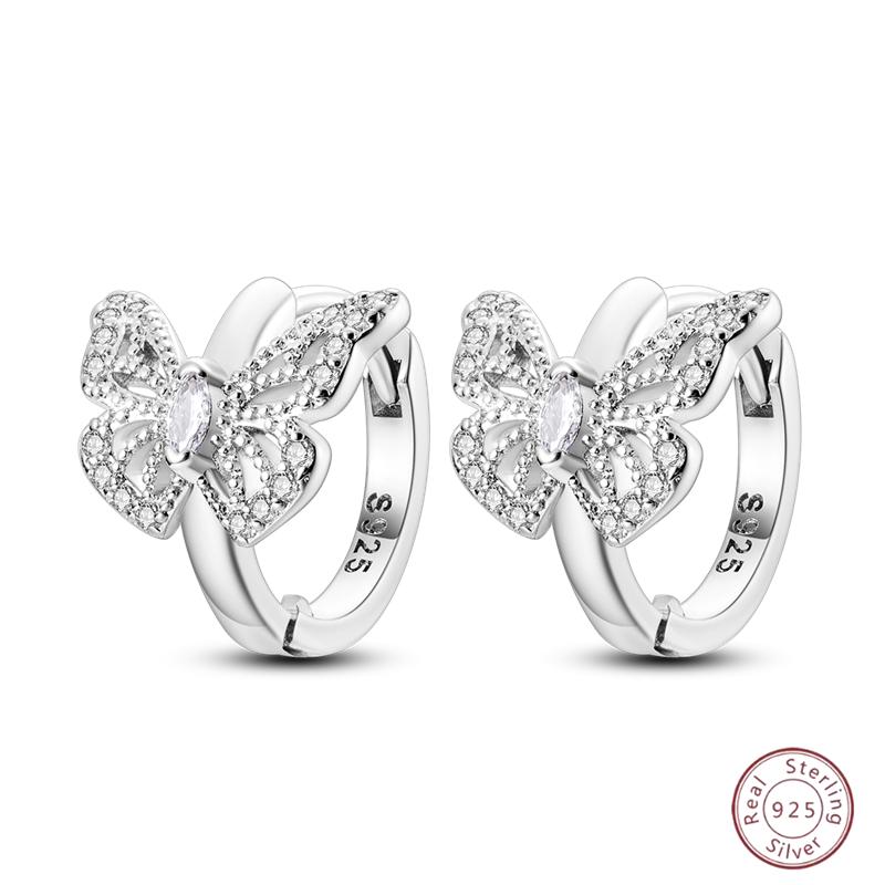 Sweet 925 Silver Ladybug Butterfly Dragonfly Iris Flower Design Earrings Fit Wedding Parties Exquisite Jewelry