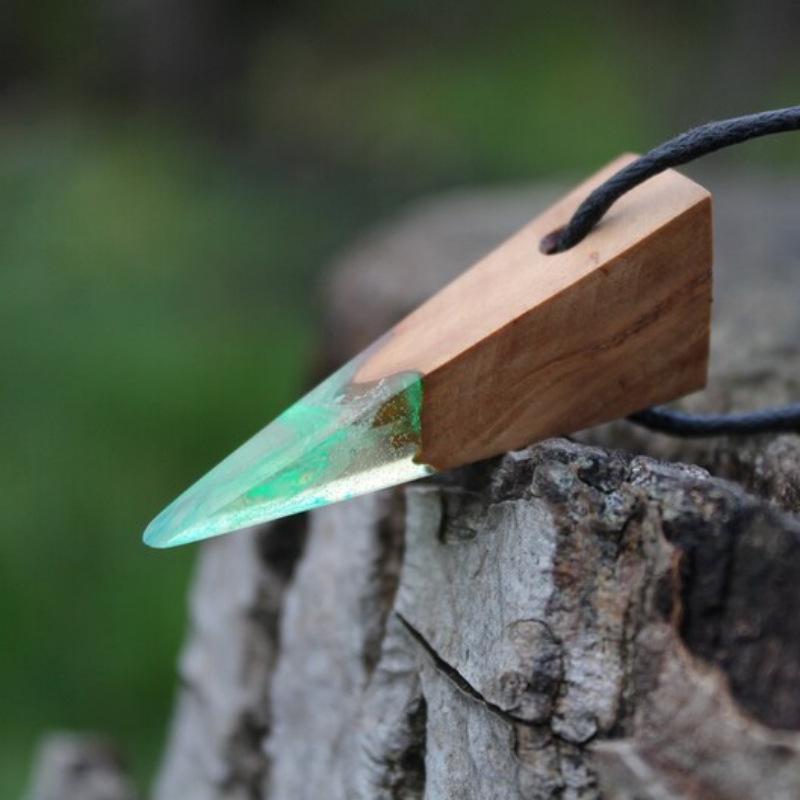 

Минималистичное коническое ожерелье-подвеска из смолы - Ручная работа, унисекс, подарок на день рождения разноцветный