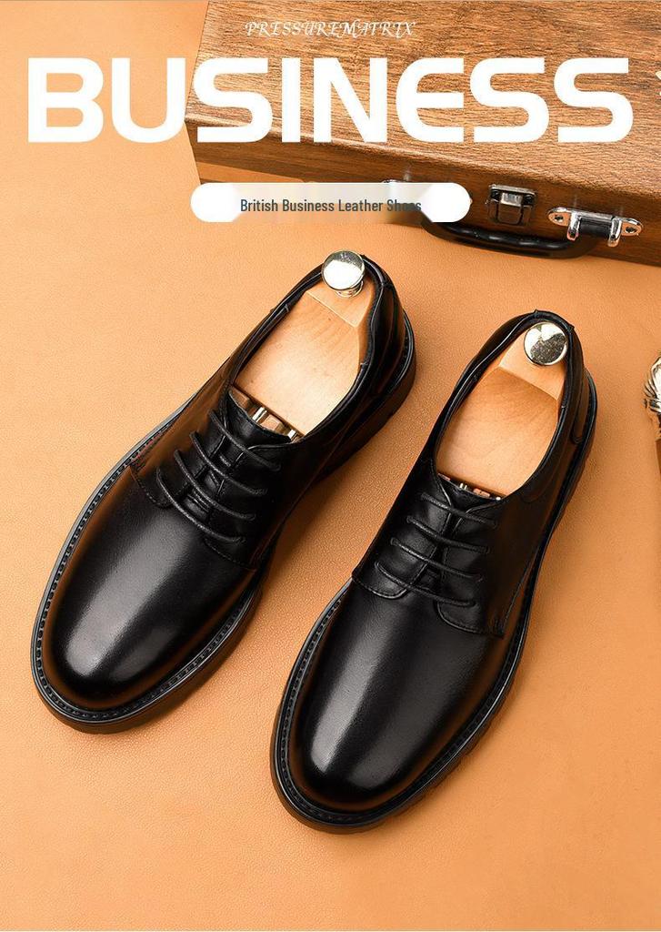 Men's 5CM Height-Increasing Genuine Leather Business Formal Shoes