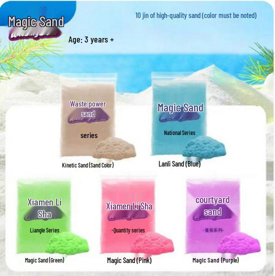 Non-Toxic Colored Kinetic Sand Refill - Safe for Children, Food-Grade Playground Toy