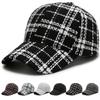 Spring and Autumn Female 6-Panel Tweed Cap Black White Check Sports Baseball Cap Fashionable Women's Hat 100% Cotton Petsign