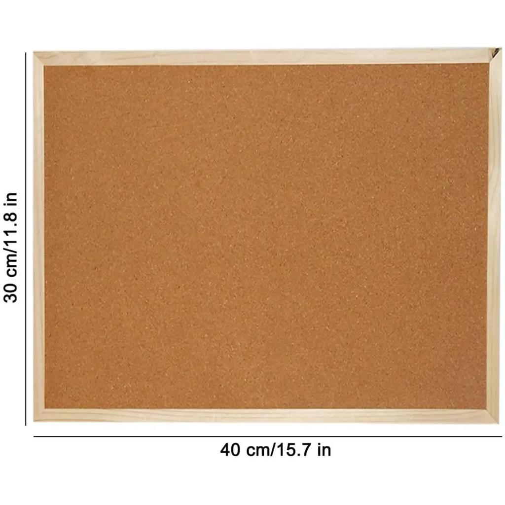 Cork Display Panel Retro Frame Cork Message Board Wood Memo Decorative Household Photo Wall Background Office School Home Decor