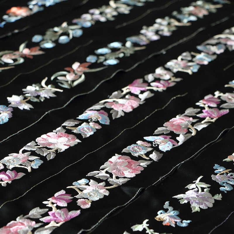 2 Pcs 50cm Chinese Embroidery Webbing Lace Retro Ribbon Trim For DIY Hanfu Cheongsam Lapel Collar Sleeve Edge Decor Accessories