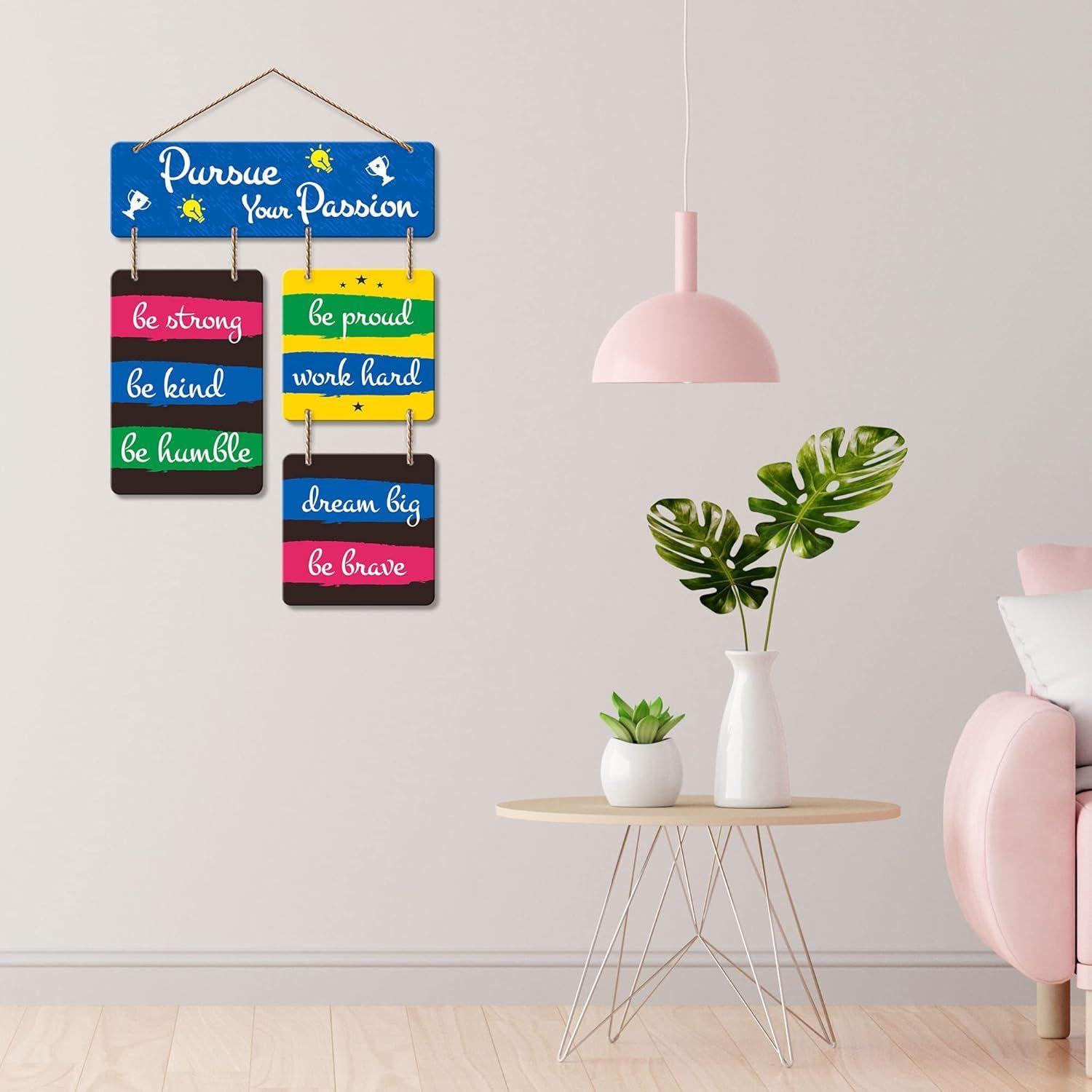 

Pursue Your Passion Decorative Wall Art MDF Wooden Wall Hanger for Living Room | Bedroom | Home Decor | Office | Gift | Quotes Decor Items