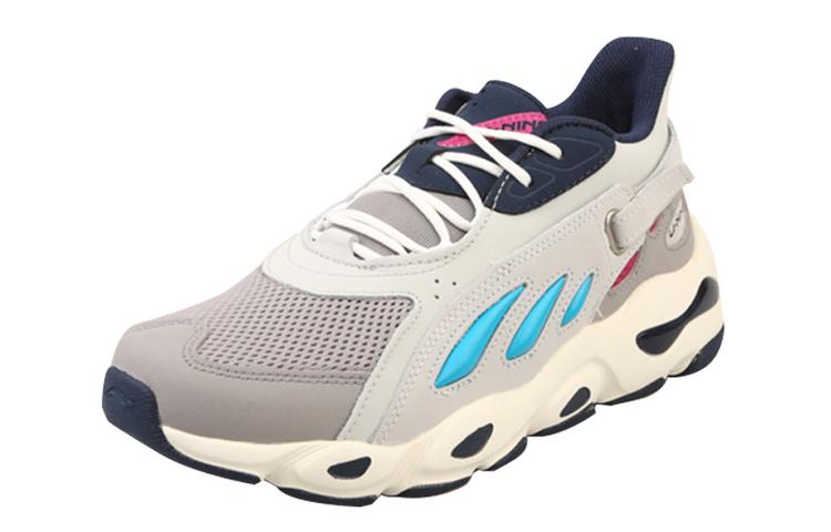 Li Ning Butterfly Non slip Lightweight Low top Chunky Sneakers Unisex Gray Blue AGLP087-2