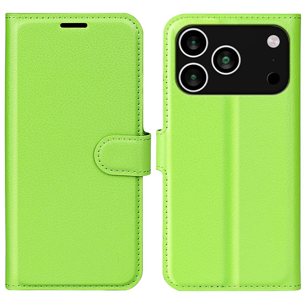 For iPhone 17 Pro Max Wallet Case Litchi Texture Shockproof Leather Flip Stand Phone Cover