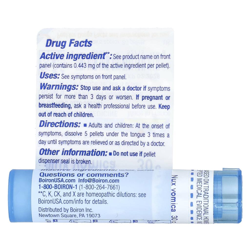 Nux Vomica, 30C, Heartburn Relief, Approx. 80 Pellets