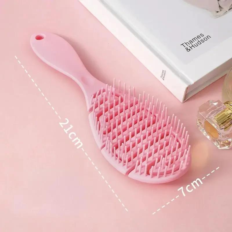 Quadratische Hohle Haarmassagebürste Haarbürsten Antistatisch Nass Trocken Locken Entwirrbürste Nylon Speziell für Echthaar Perücken